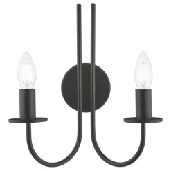 Becca 2 Light Matte Black Wall Light