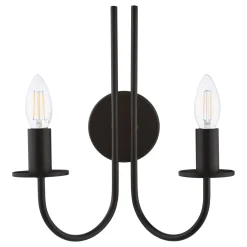 Becca 2 Light Matte Black Wall Light
