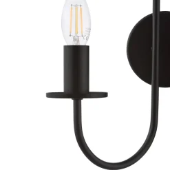 Becca 2 Light Matte Black Wall Light