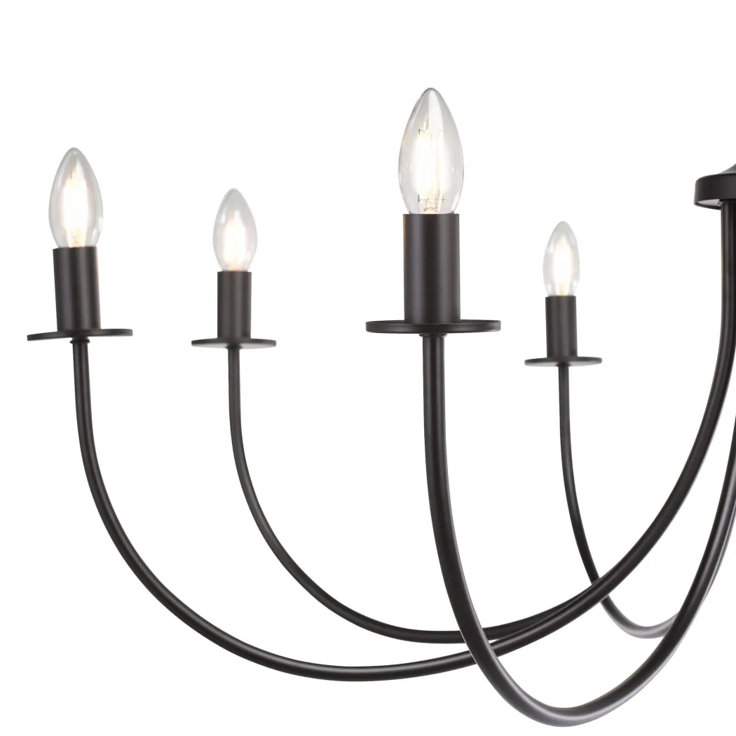 Becca 8 Light Matte Black Chandelier Ceiling Light