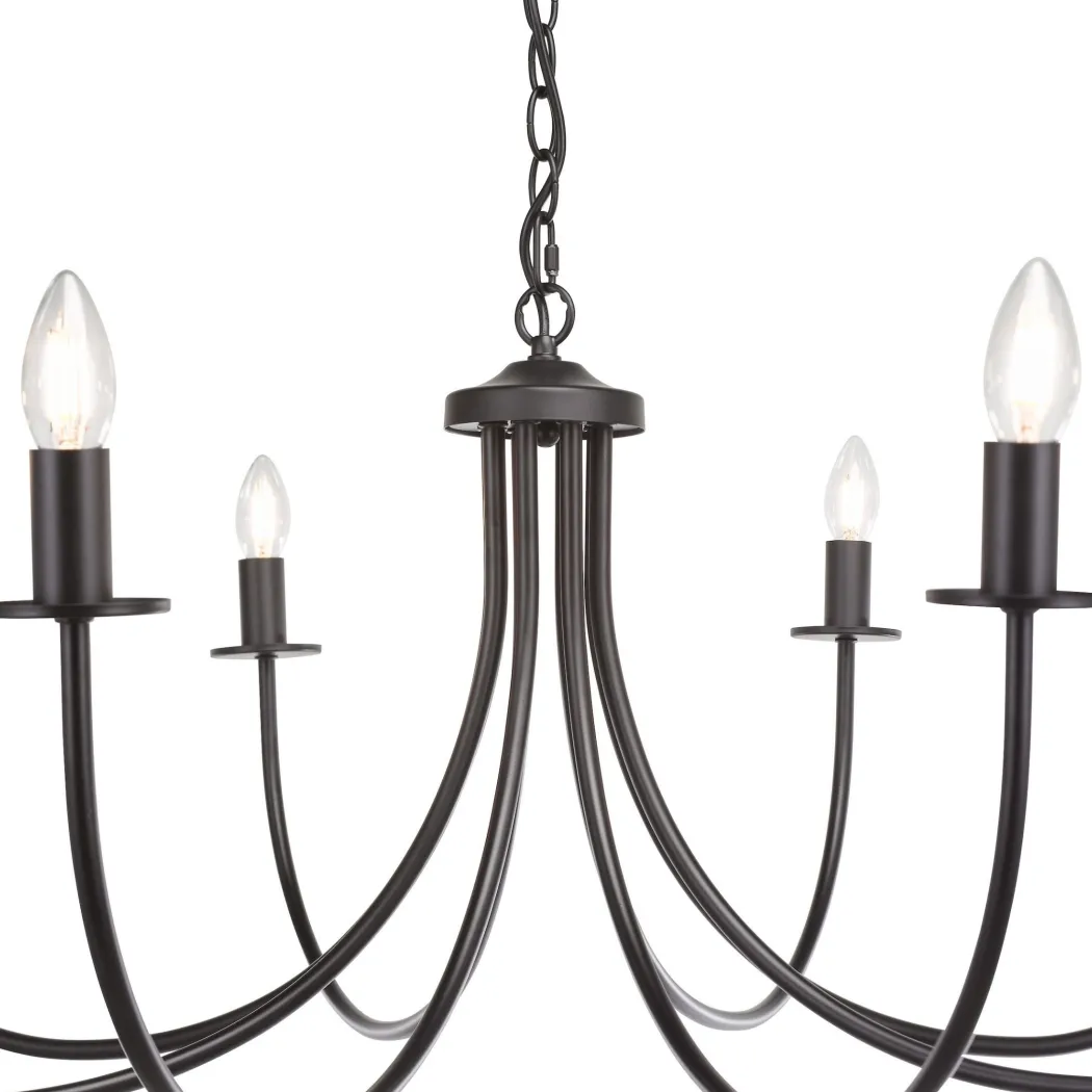 Becca 8 Light Matte Black Chandelier Ceiling Light