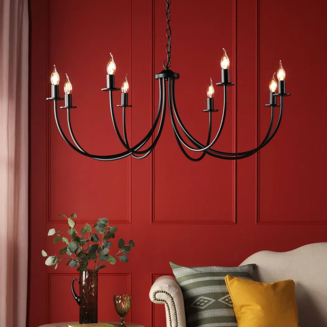Becca 8 Light Matte Black Chandelier Ceiling Light