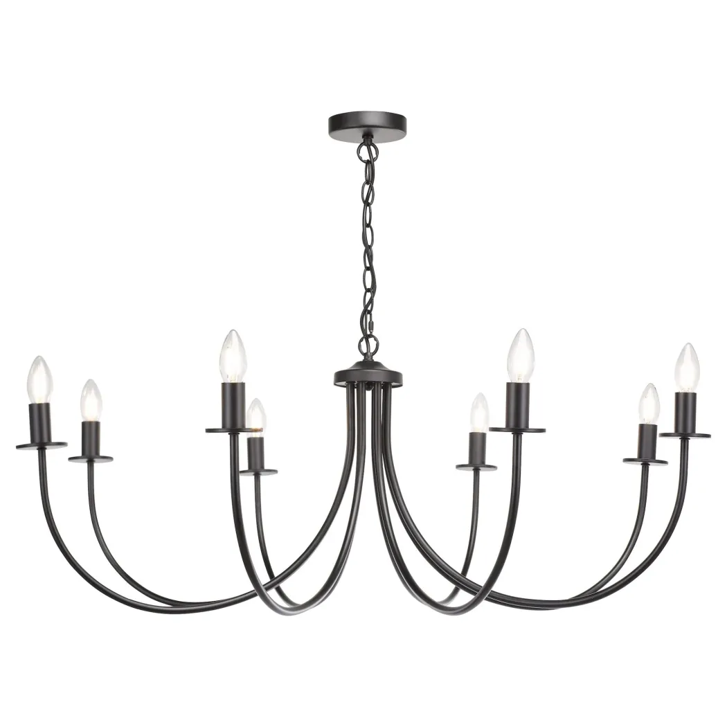 Becca 8 Light Matte Black Chandelier Ceiling Light