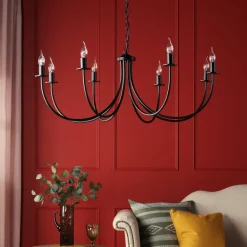 Becca 8 Light Matte Black Chandelier Ceiling Light
