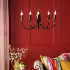 Becca 5 Light Matte Black Chandelier Ceiling Light