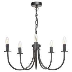 Becca 5 Light Matte Black Chandelier Ceiling Light