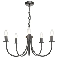 Becca 5 Light Matte Black Chandelier Ceiling Light
