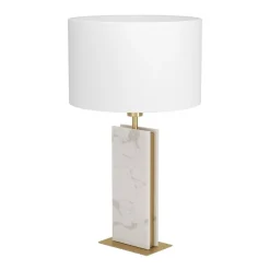 Belesar White Stone & Gold Table Lamp