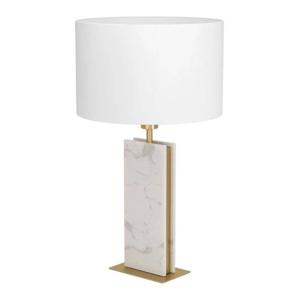 Belesar White Stone & Gold Table Lamp