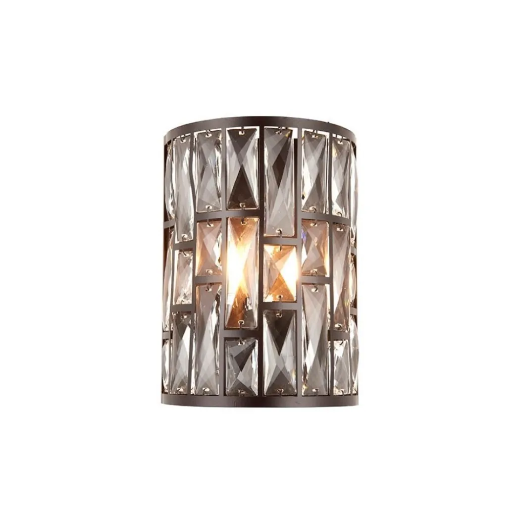 Belle Dark Bronze & Crystal Wall Light