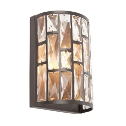 Belle Dark Bronze & Crystal Wall Light