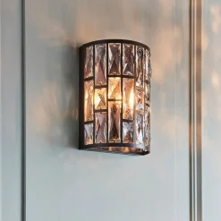 Belle Dark Bronze & Crystal Wall Light