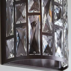 Belle Dark Bronze & Crystal Wall Light