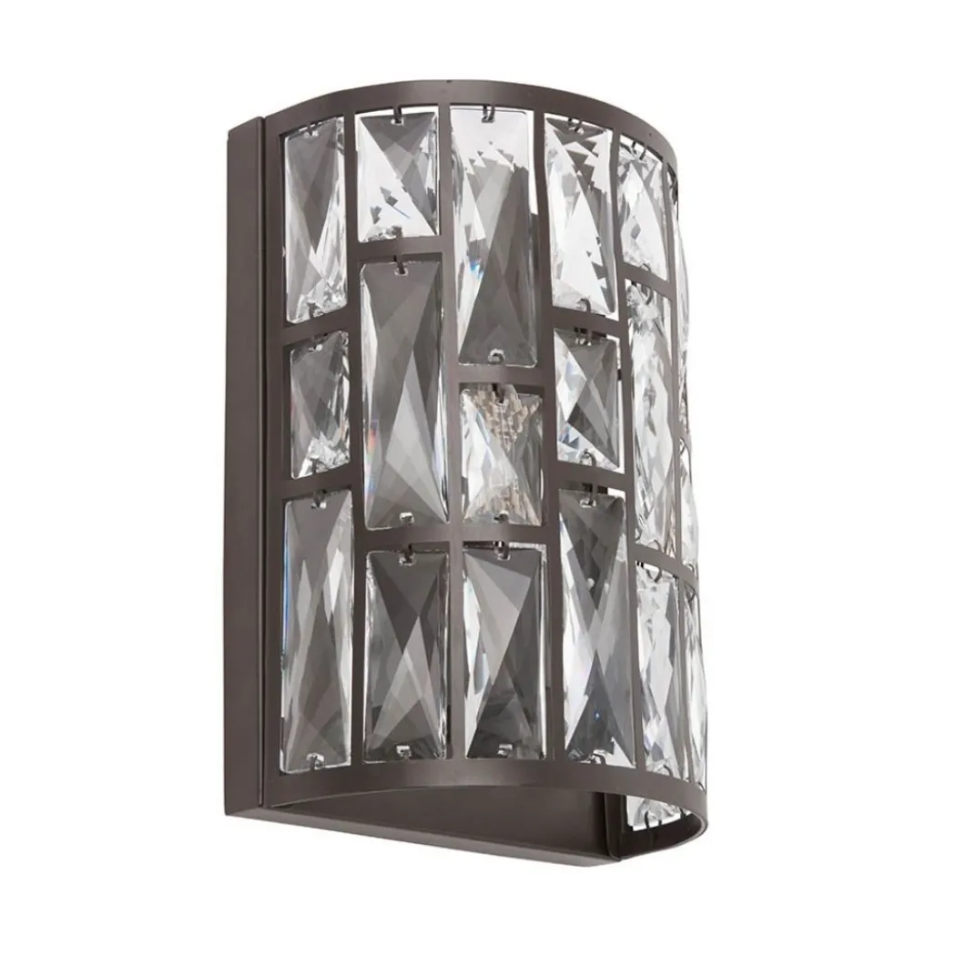 Belle Dark Bronze & Crystal Wall Light