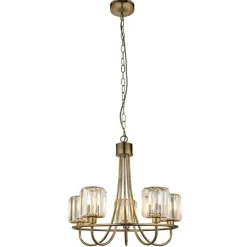 Berenice 5 Light Antique Brass Pendant Ceiling Light