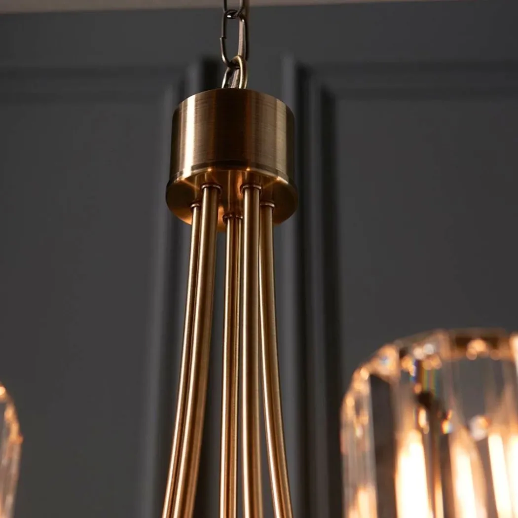 Berenice 5 Light Antique Brass Pendant Ceiling Light