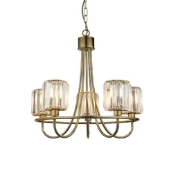 Berenice 5 Light Antique Brass Pendant Ceiling Light