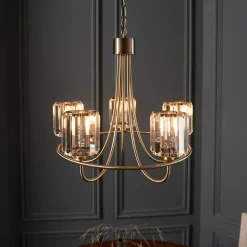 Berenice 5 Light Antique Brass Pendant Ceiling Light