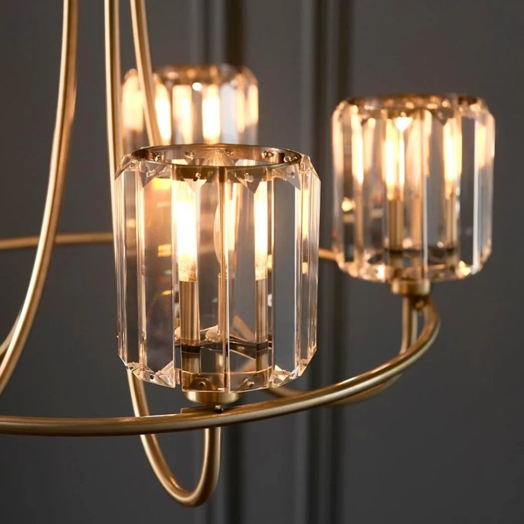 Berenice 5 Light Antique Brass Pendant Ceiling Light