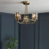 Berenice 3 Light Semi Flush Antique Brass Ceiling Light