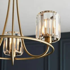 Berenice 3 Light Semi Flush Antique Brass Ceiling Light