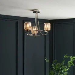 Berenice 3 Light Semi Flush Silver Ceiling Light