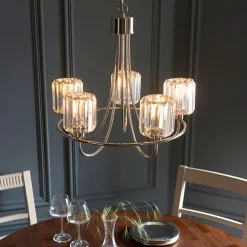 Berenice 5 Light Silver Pendant Ceiling Light