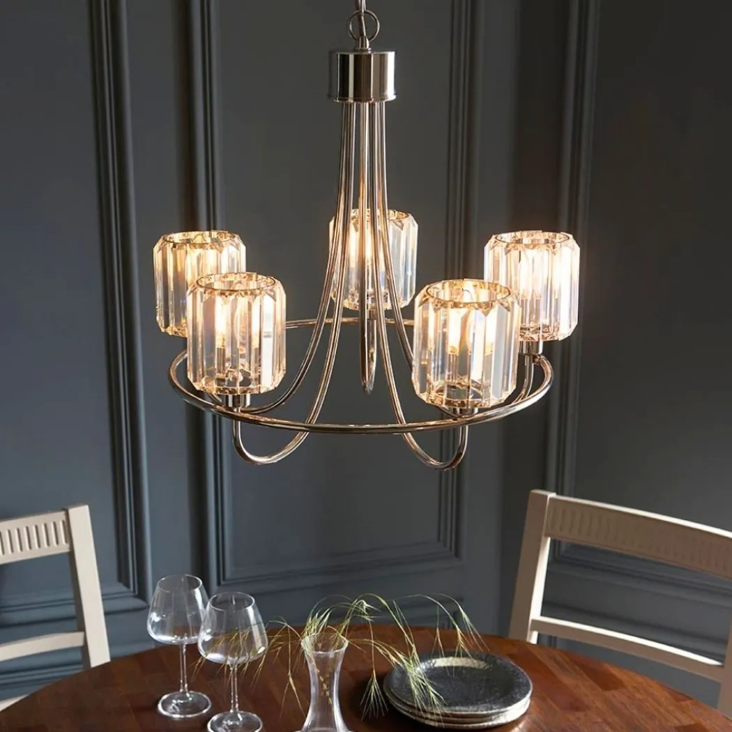 Berenice 5 Light Silver Pendant Ceiling Light