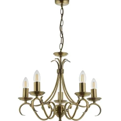 Bernice Antique Brass 6 Light Chandelier Ceiling Light