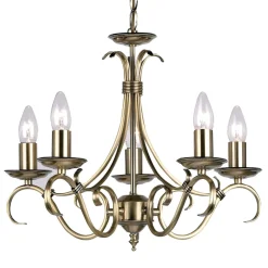 Bernice Antique Brass 6 Light Chandelier Ceiling Light