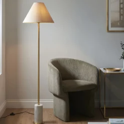 Bertoia Brass & Marble Floor Lamp