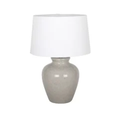 Bethany Dove Grey Crackle Ceramic Table Lamp with Cream Shade