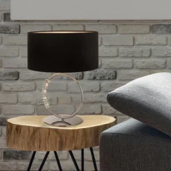 Bianca Polished Chrome & Black Table Lamp