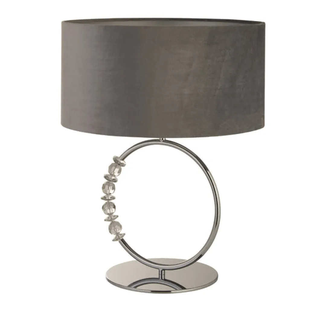 Bianca Polished Chrome & Grey Table Lamp