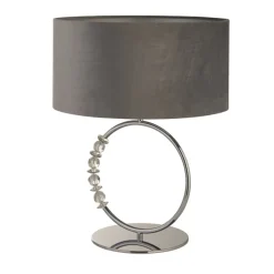 Bianca Polished Chrome & Grey Table Lamp