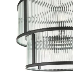 Bianka 6 Light Matte Black & Glass Pendant Ceiling Light