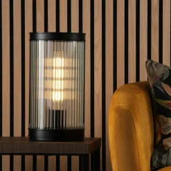 Bianka Matte Black & Glass Table Lamp