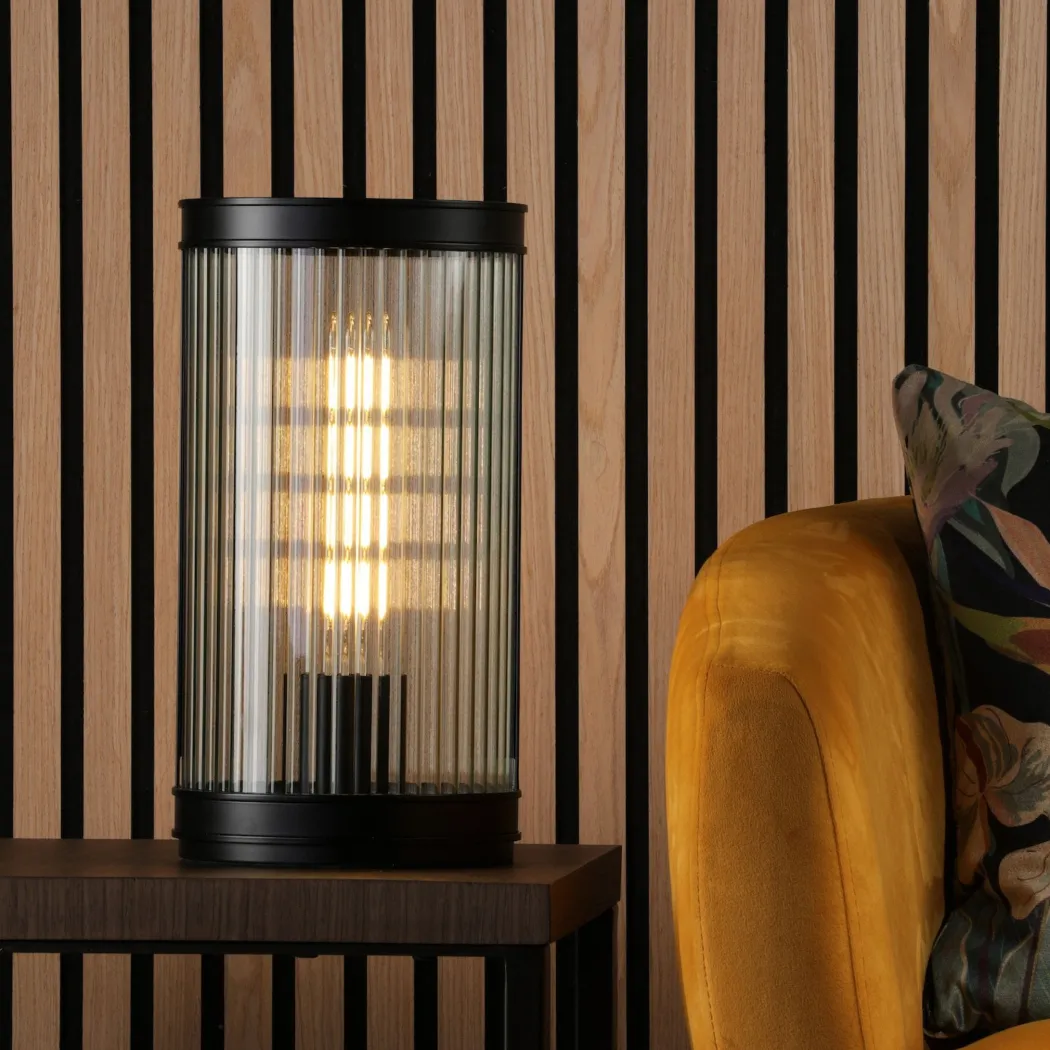 Bianka Matte Black & Glass Table Lamp