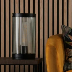 Bianka Matte Black & Glass Table Lamp