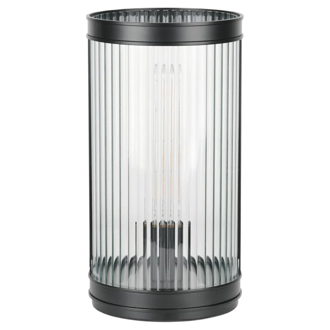 Bianka Matte Black & Glass Table Lamp