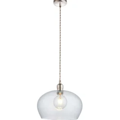 Bindki Hammered Polished Nickel Medium Pendant Ceiling Light