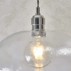 Bindki Hammered Polished Nickel Medium Pendant Ceiling Light