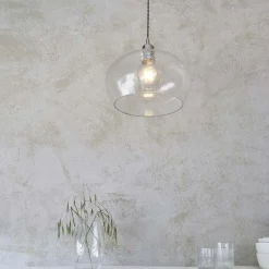 Bindki Hammered Polished Nickel Medium Pendant Ceiling Light