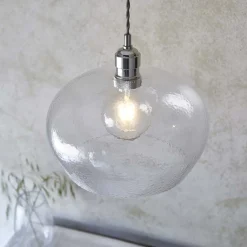 Bindki Hammered Polished Nickel Medium Pendant Ceiling Light
