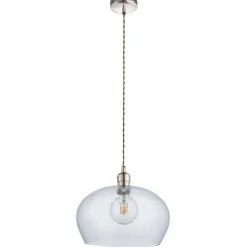 Bindki Hammered Polished Nickel Medium Pendant Ceiling Light