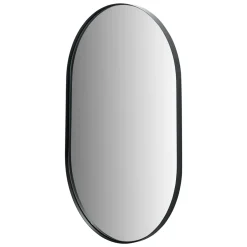 Black Metal Slim Frame Oval Wall Mirror