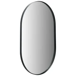 Black Metal Slim Frame Oval Wall Mirror