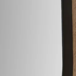 Black Metal Slim Frame Oval Wall Mirror