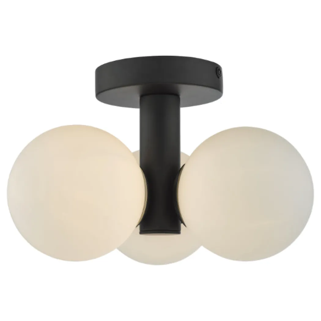 Blake Black & Opal Semi Flush Light IP44
