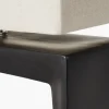 Block Black Ceramic Table Lamp with Neutral Shade